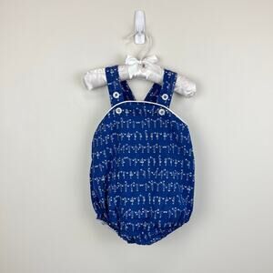 Kayce Hughes Blue Alphabet Sun Suit Bubble Romper 12 Months